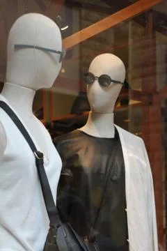 Lay figures watching Stock Photos