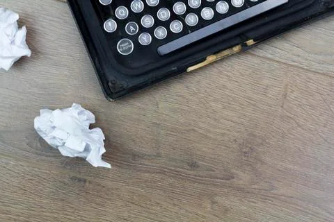 Lay flat image of an old fashioned typewriter Stock Photos