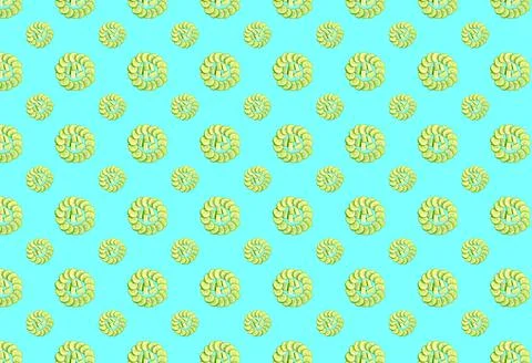 Lay out a horizontal pattern with sliced fresh cucumbers in a circle. 스톡 사진