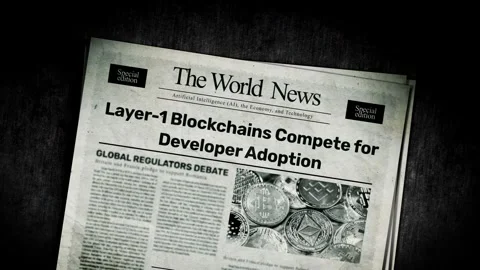 Layer-1 Blockchains Compete for Developer Adoption Video stock 324318775