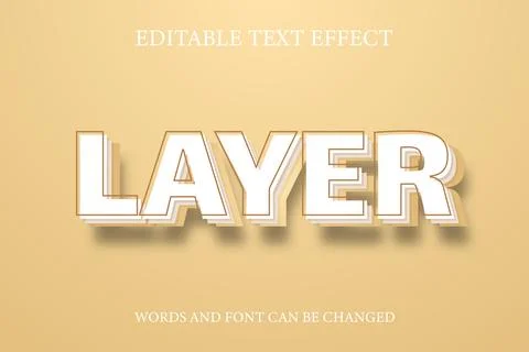 Layer 3d style text effect Illustrazione stock