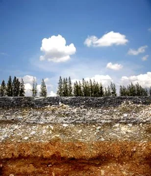 Layer of asphalt road Stock Photos