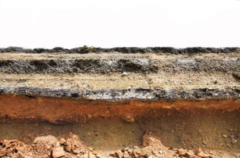 Layer of asphalt road Stock Photos