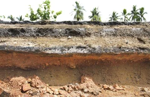 Layer of asphalt road Stock Photos