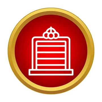Layer cake with berries topping vector icon Stock Illustration
