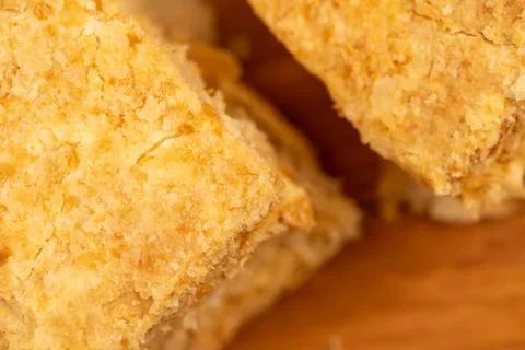Layer cake with buttercream, close-up, selective focus. Stock Photos