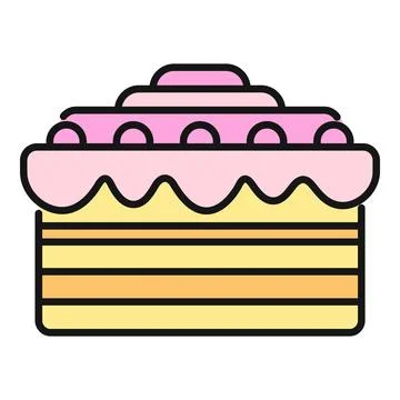 Layer cake with pink icing and topping Stock Illustration