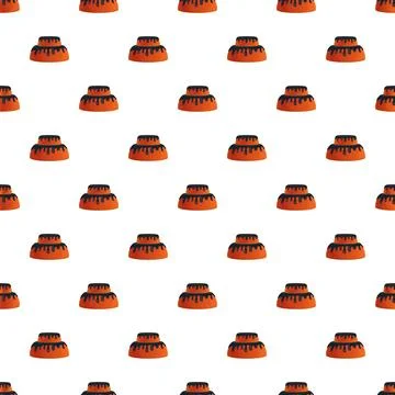 Layer cakes repeating pattern on white background Stock Illustration