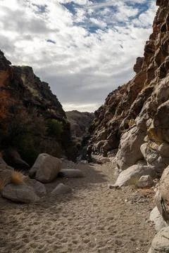 Layer Of Clouds Hang Over The Cliff Walls Of Upper Burro Pouroff In Big Bend 写真素材