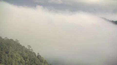 Layer of Clouds on Hilltop 스톡 동영상 19196263