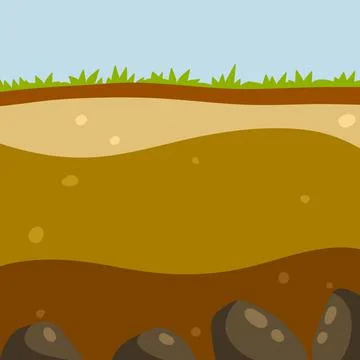 Layer of earth. The archaeological background. Soil in the section Stock Illustration