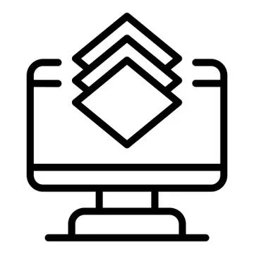 Layer editor computer icon, outline style Illustrazione stock