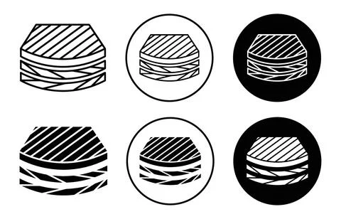 Layer of fabric simple icon collection set on white background color Illustrazione stock