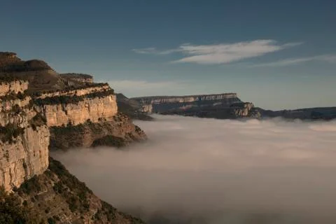 Layer of fog in Tavertet Stock Photos