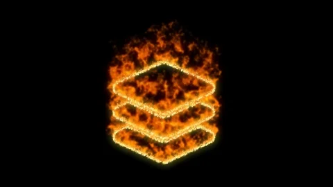 Layer group symbol inflames. Then disappears. In - Out loop. Alpha channel Stock Footage 104315378