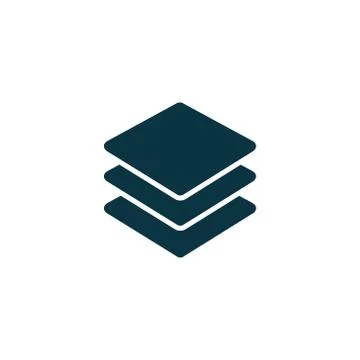 Layer icon vector logo. Stack paper symbol flat line technology. Layers items Stock Illustration