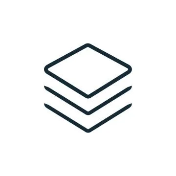 Layer icon vector logo. Stack paper symbol flat line technology. Layers items Stock Illustration