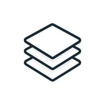 Layer icon vector logo. Stack paper symbol flat line technology. Layers items Stock Illustration