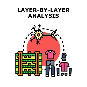 Layer by layer analysis process breaking down information Stock Illustration