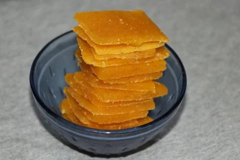 Layer by layer mango square shape slice Stock Photos