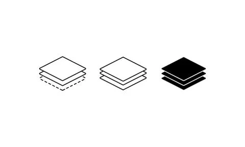Layer line icon set. Layout sign. Canvas symbol. Vector on isolated white bac Stock Illustration