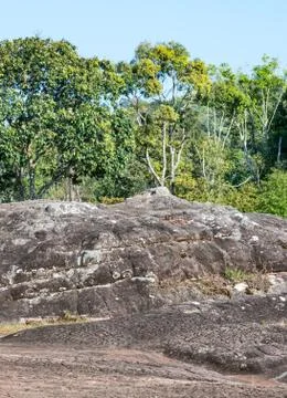 Layer pattern of the sandstone hill. Stock Photos