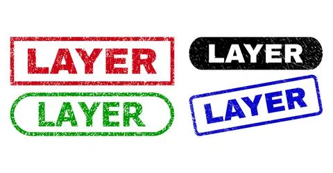 LAYER Rectangle Seals Using Unclean Style Stock Illustration
