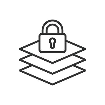Layer security, icon in line design. Layer security, cybersecurity, encryption Stock Illustration