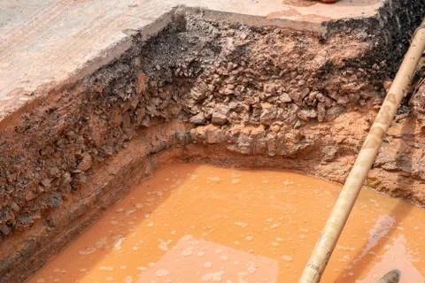 Layer of soil and road Stock Photos