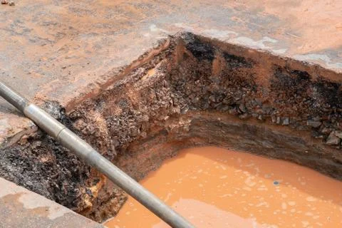 Layer of soil and road Stock Photos