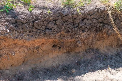 Layer of soil and road before reparing Stock Photos
