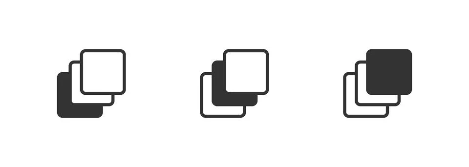 Layer stack icon. Set line and flat elements, web button. Vector isolated i.. Stock Illustration