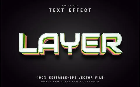 Layer text, editable text effect Stock Illustration