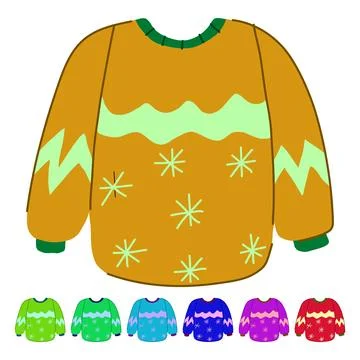 Layer winter sweater cozy vector cartoon graphic Stock Illustration