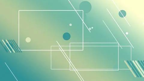 A layered abstract design of outlined rectangles, dots, and diagonal lines .. Stock Illustration