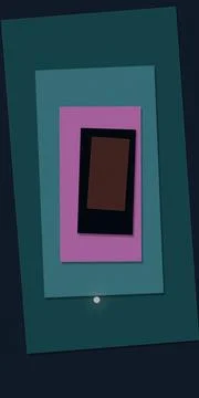 Layered abstract paper frames in teal, blue, and purple sit on a dark backg.. Stock-Illustration