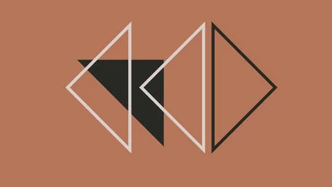 Layered Abstract Squares and Triangle Linework 库存插图