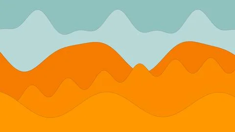Layered abstract waves combine pale blue orange and golden tones creating a Stock Illustration