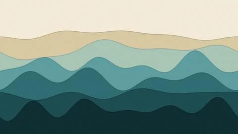 Layered abstract waves gradient background design Stock Illustration