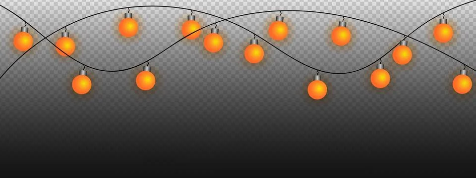 Layered amber bulbs with soft shadowing nostalgic festive lighting Stock Illustration