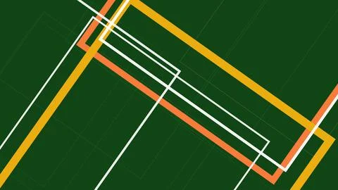Layered angular paths in fresh green, golden yellow, orange, and white form.. 스톡 일러스트