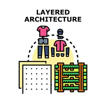 Layered architecture presenting structured data and design principles 스톡 일러스트