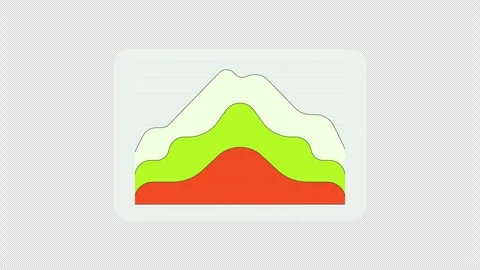 Layered area chart animated data visualization UI element Video stock 334871605