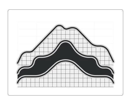Layered area chart modern line style data visualization element イラスト素材