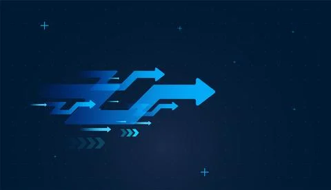 The Layered arrows suggest algorithmic trading, where code pushes markets h.. Stock Illustration