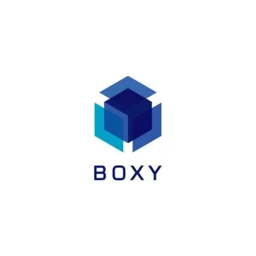 Layered Blue Cube Logo Sign Symbol Icon Stock Illustration