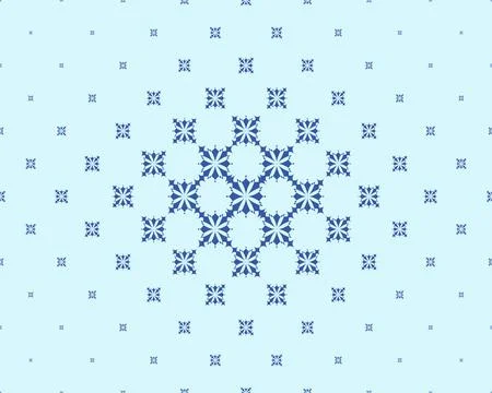 Layered blue snowflake forms radiate over a pale icy field, evoking a crisp.. Stock Illustration