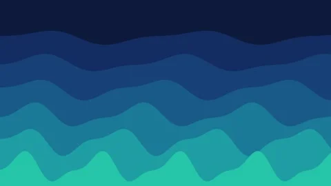 Layered blue to teal waves background loop for video backgrounds Stock Footage 348704093