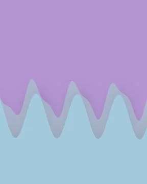Layered blue wave forms flow across a purple background, creating a tranqui.. Stock Illustration