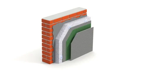 Layered brick wall thermal insulation concept 動画素材 260134553
